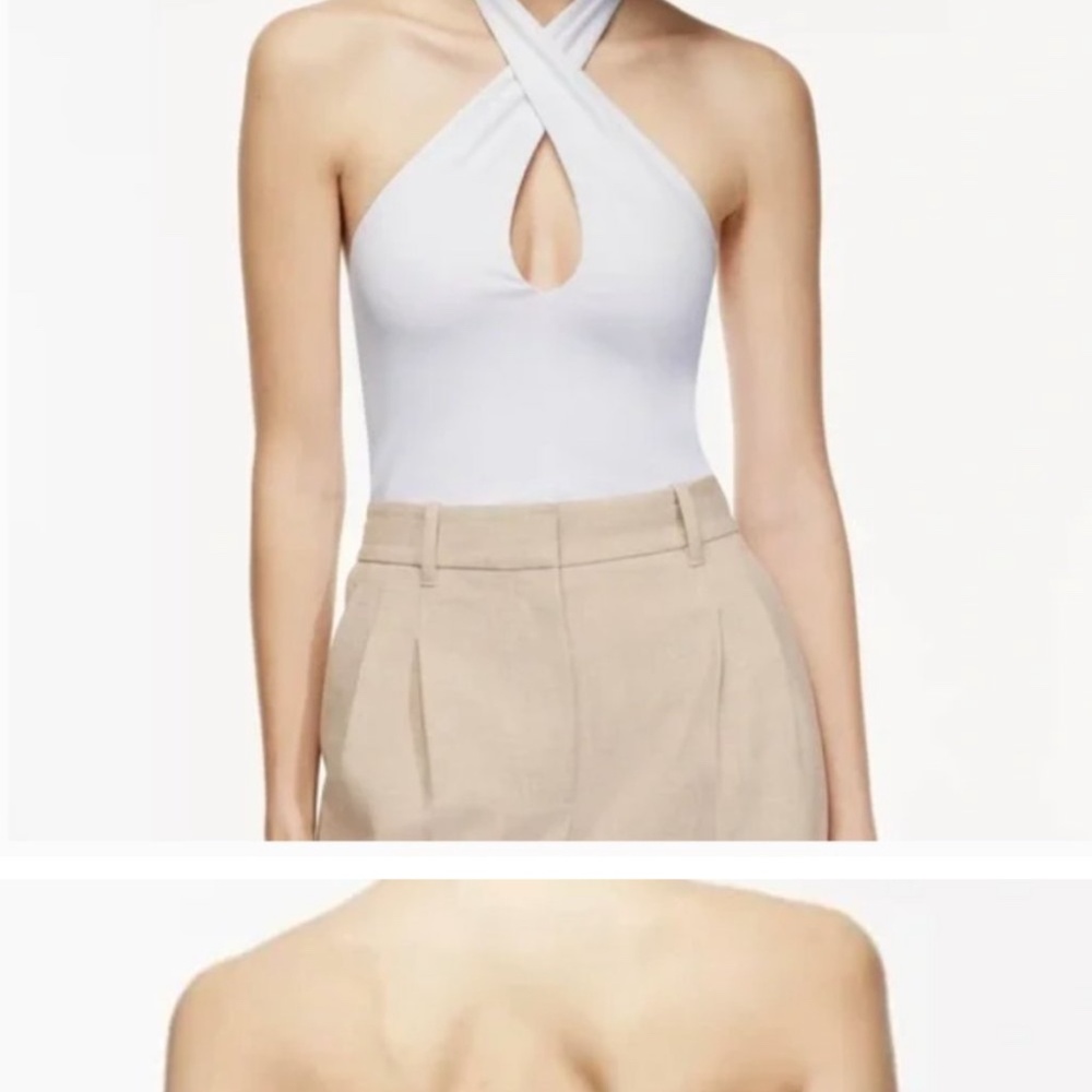 NWOT Aritzia Wilfred Bay Top Cross Front Halter Top